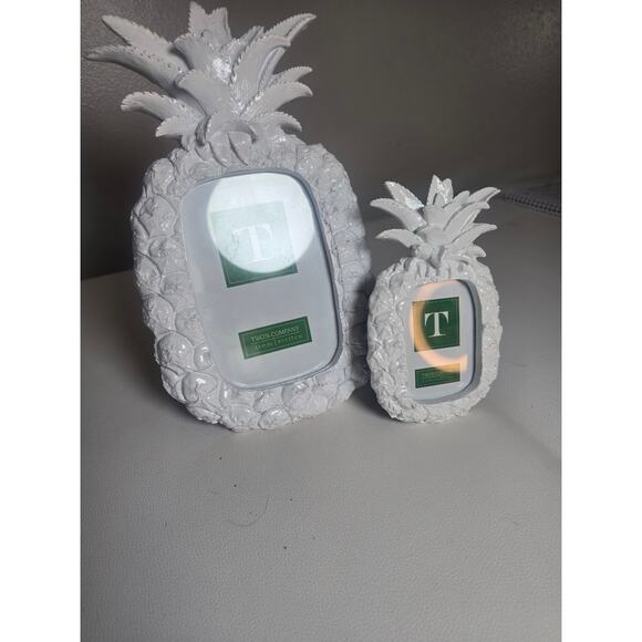 Parlane Two’s Company Pineapple Picture Frame Set 4x6 & 3x5 Decorative Frames - Picture 1 of 4